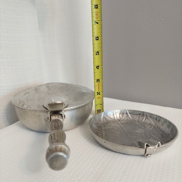 Everlast Silent Butler W Ashtray Insert Bamboo Print Aluminum Hand Forged - Picture 5 of 8